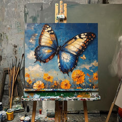 Pittura di farfalle Giornata di sole - 100% pittura acrilica originale - immagine 4
