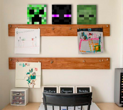 Pittura di Minecraft - Personaggi su tela in primo piano - Creeper, Enderman, Zombie - immagine 3