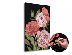 Pittura per numeri GIARDINO DEI FIORI | difficoltà bassa EDIZIONE SPECIALE NERA - immagine 3