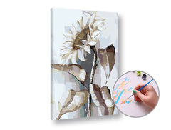 Pittura per numeri - GIRASOLE BIANCO - Difficoltà bassa - immagine 2