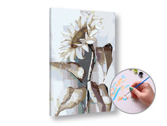 Pittura per numeri - GIRASOLE BIANCO - Difficoltà bassa