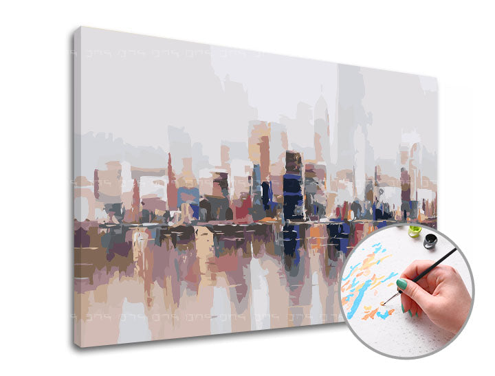 Pittura per numeri PANORAMA CITTÀ | difficoltà bassa