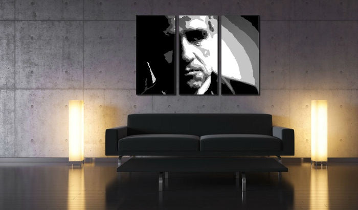 Pittura POP Art di Marlon Brando dipinta a mano 3 parti mb