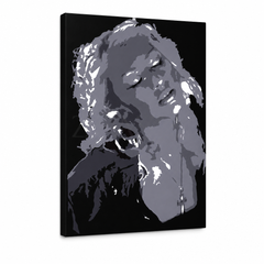 POP Art Christina Aguilera dipinta a mano 1 pezzo ca – Visualizzazione 3D del quadro dipinto a mano su sfondo bianco. Colori dominanti: nero, grigio, bianco.