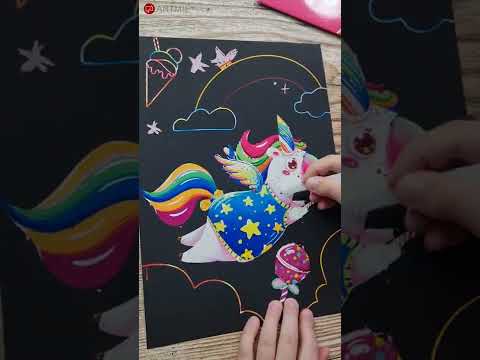 Immagini magici per graffiare per bambini - Sirena - 4 pz