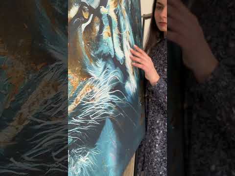 Paesaggio su tela Porto in montagna | rifinito a mano dall'artista