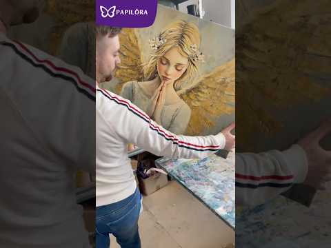 Dipinti di angeli custodi di bambini | rifinito a mano dall'artista