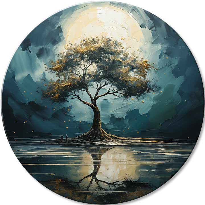 Quadri rotondi con acrilico Riflessi della natura - immagine 2