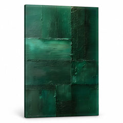 Quadro astratto verde smeraldo con texture su tela
