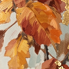 Dettaglio macro della texture in rilievo con tecnica impasto e tocchi dorati su tela, arte artigianale di alta qualità Papilora.
