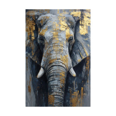 Quadro elefante con accenti dorati – motivo completo