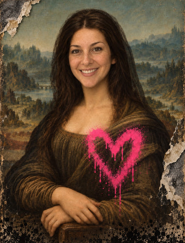 Quadro da foto come leggenda – la cliente come la Gioconda