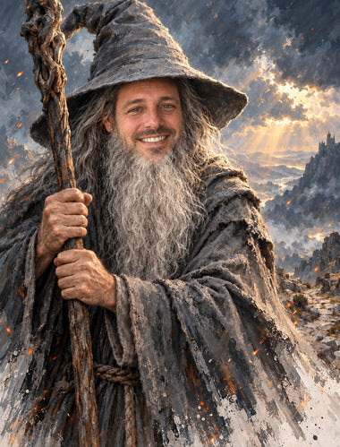 Quadro da foto come leggenda – il cliente come Gandalf