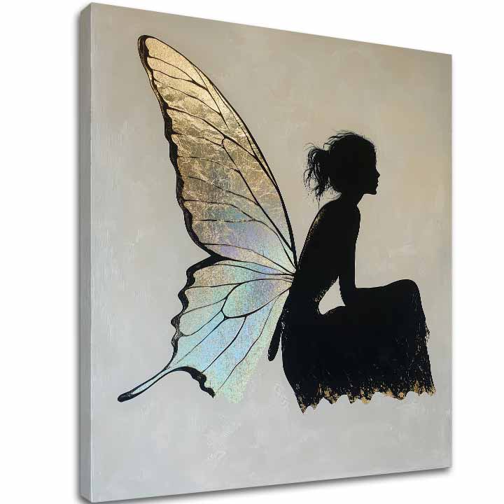 Quadro di farfalle fatate - 100% originale dipinto ad acrilico - immagine 2