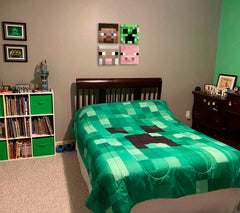 Quadro di Minecraft - Personaggi su tela in primo piano - Steve, Creeper, Sheep, Pig - immagine 3