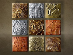 Quadro dipinto a mano ABSTRAKT 9 pezzi - immagine 2