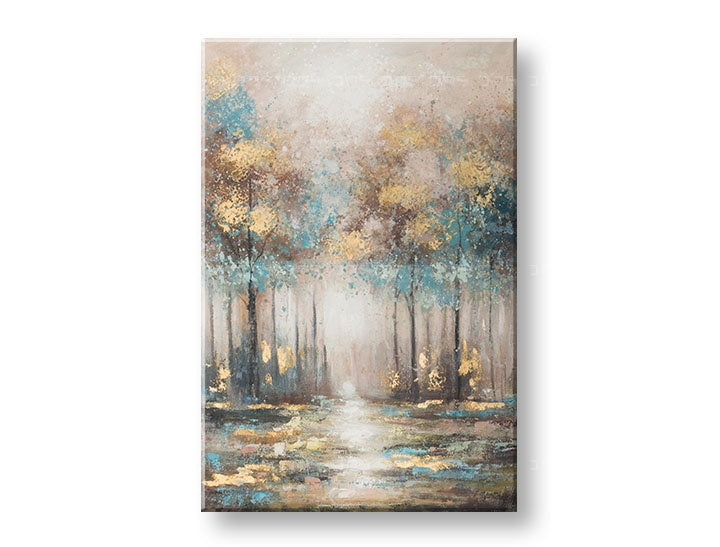 Quadro dipinto a mano Alberi 80x120 cm di Papilora, un'opera d'arte originale che porta la natura e la serenità nel tuo ambiente domestico.