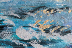 Dettaglio ravvicinato del quadro dipinto a mano Barche 70x70 cm, che mostra la ricca texture delle pennellate e i toni di bianco, grigio e beige.