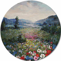 Quadro dipinto rotondo Calma mattutina - immagine 2