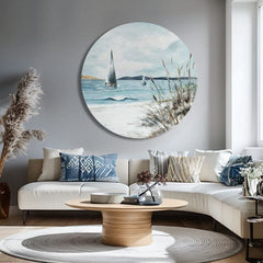 Quadro dipinto rotondo Orizzonte lontano