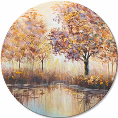 Quadro dipinto rotondo Sole nascosto - immagine 2