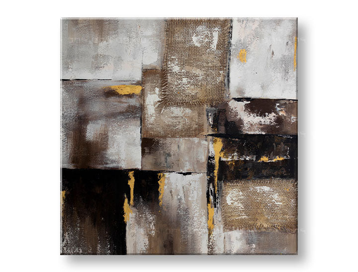 Quadro dipinto a mano per parete ASTRATTO 70x70 cm – Prospettiva 3D su tela con cornice in legno | 100% originale | acrilico su tela ARTMIE | Papilora.sk