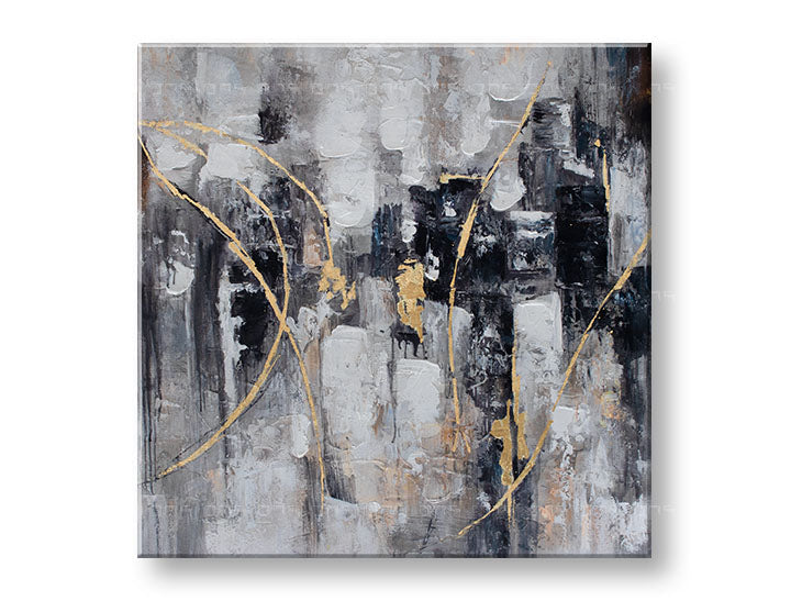 Quadro dipinto a mano per parete ASTRATTO 80x80 cm – prospettiva 3D su telaio in legno | 100% originale | acrilico su tela ARTMIE | Papilora.sk