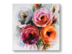 Quadro murale dipinto FIORI 1 parte CFAFL017 - 70x70 cm