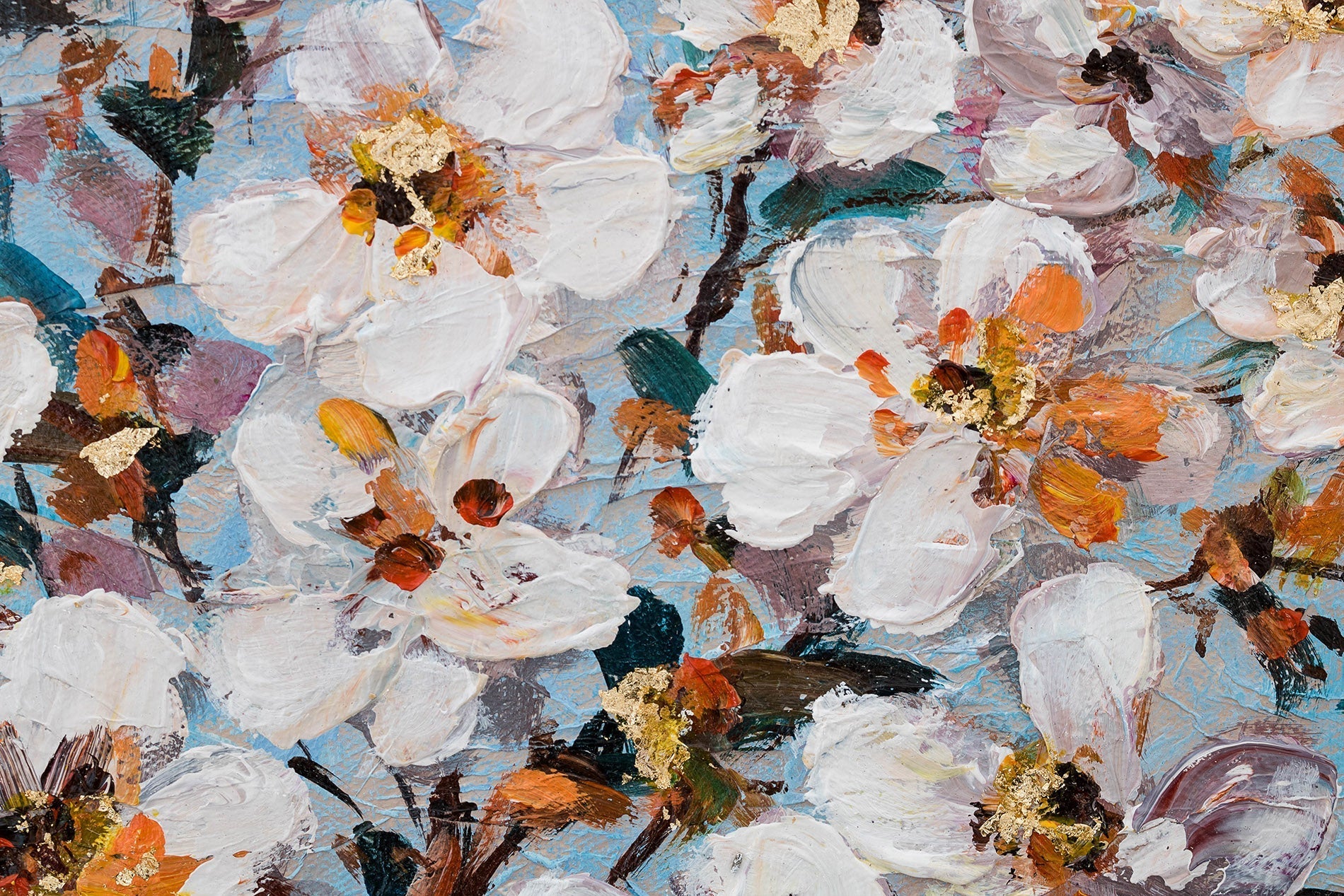 Quadro dipinto a mano per parete FIORI 60x70 cm – prospettiva 3D su telaio in legno | 100% originale | acrilico su tela ARTMIE | Papilora.sk