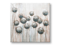 Quadro dipinto a mano per parete FIORI 70x70 cm – Prospettiva 3D su tela con cornice in legno | 100% originale | acrilico su tela ARTMIE | Papilora.sk