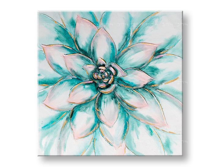 Quadro dipinto a mano per parete FIORI 70x70 cm – prospettiva 3D della tela su cornice di legno | 100% originale | acrilico su tela ARTMIE | Papilora.sk