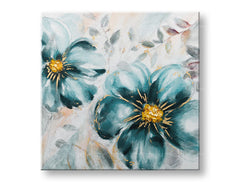 Quadro dipinto a mano per parete FIORI 70x70 cm – prospettiva 3D su tela con cornice in legno | 100% originale | acrilico su tela ARTMIE | Papilora.sk