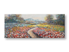 Quadro dipinto a mano per parete PAESAGGIO 100x40 cm – prospettiva 3D su telaio in legno | 100% originale | acrilico su tela ARTMIE | Papilora.sk