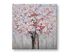 Quadro dipinto a mano per parete ALBERO 60x60 cm – prospettiva 3D su telaio in legno | 100% originale | acrilico su tela ARTMIE | Papilora.sk