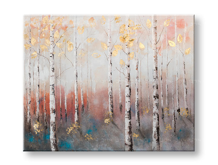 Quadro dipinto a mano per parete ALBERI 100x80 cm – prospettiva 3D su tela su cornice di legno | 100% originale | acrilico su tela ARTMIE | Papilora.sk