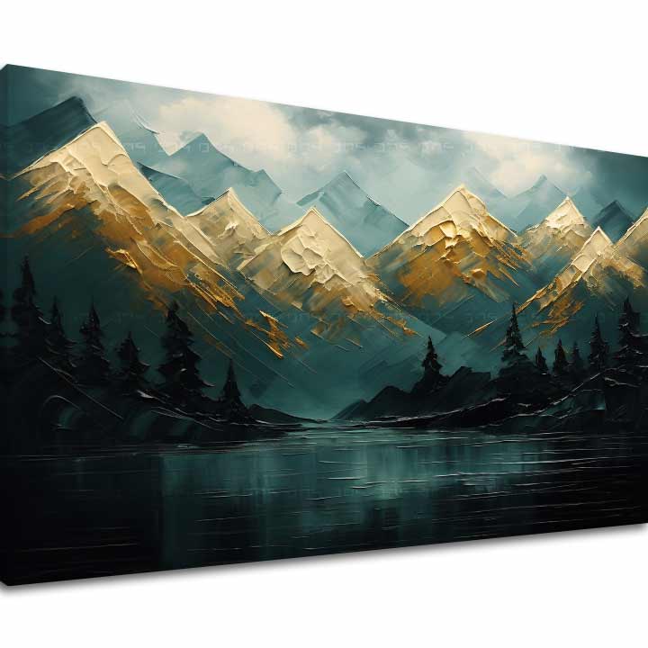 Quadro murale moderno Montagne del sole al tramonto - PREMIUM ART
