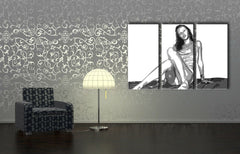 Quadro POP Art dipinto a mano Kate Moss 3 pezzi km2