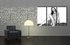 Quadro POP Art dipinto a mano Kate Moss 3 pezzi km2 - immagine 2