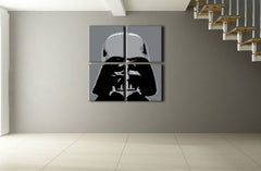 Quadro POP Art dipinto a mano STAR WARS 4 pezzi sw