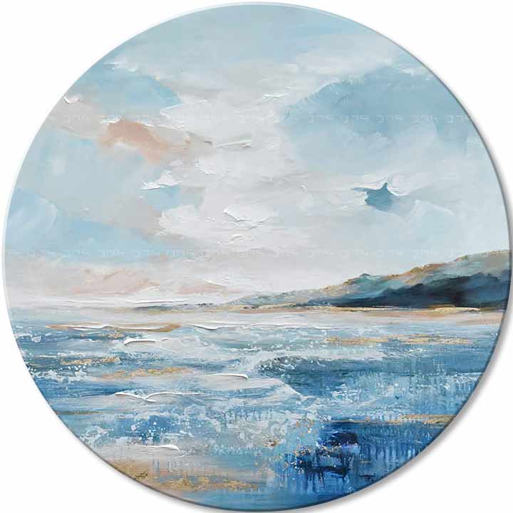 Quadro rotondo dipinto Profondità di pace - immagine 2