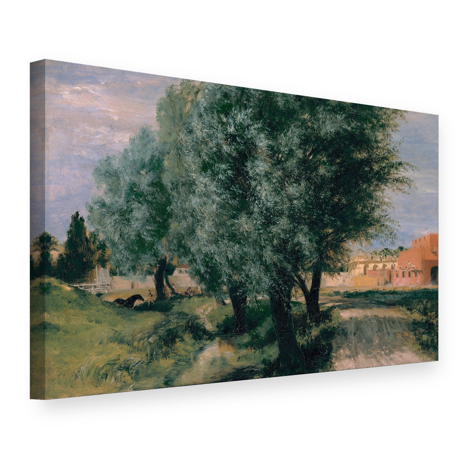 Quadro su tela Cantiere con salici – Adolph Menzel, vista 3D