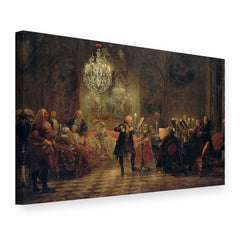 Quadro su tela Concerto di flauto di Federico il Grande a Sanssouci – Adolph Menzel, vista 3D