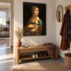 Quadro su tela Dama con l'ermellino – Leonardo da Vinci nell'ingresso