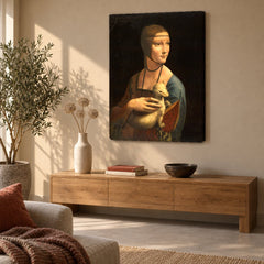 Quadro su tela Dama con l'ermellino – Leonardo da Vinci in soggiorno