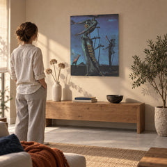 Quadro su tela Giraffa in fiamme – Salvador Dalí in soggiorno