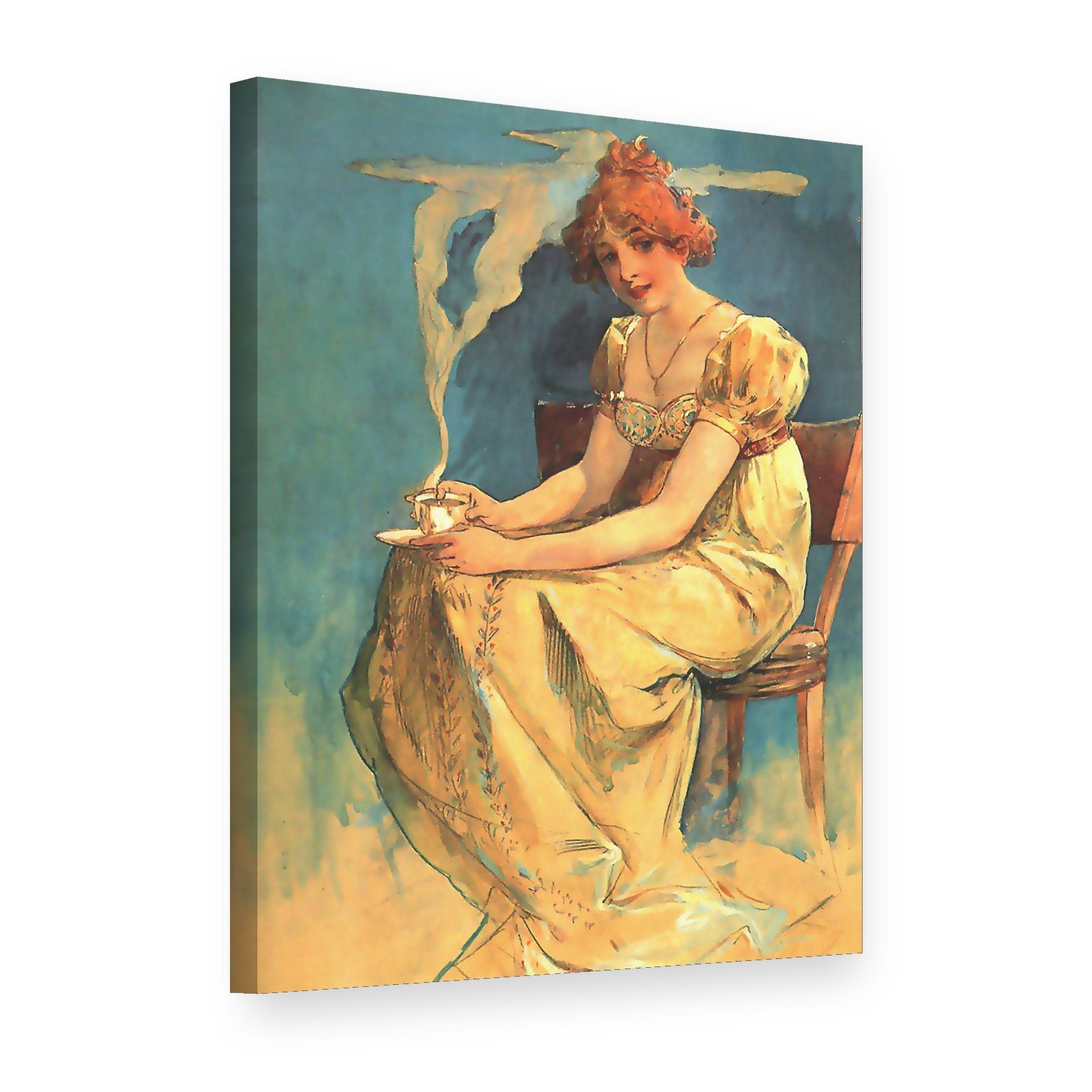Quadro su tela Il caffè – Alphonse Mucha, vista 3D