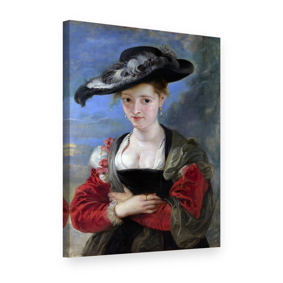 Quadro su tela Il cappello di paglia – Pieter Paul Rubens, vista 3D