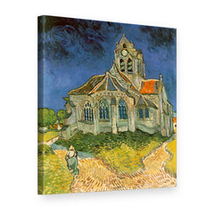 Quadro su tela La chiesa di Auvers – Vincent van Gogh, vista 3D