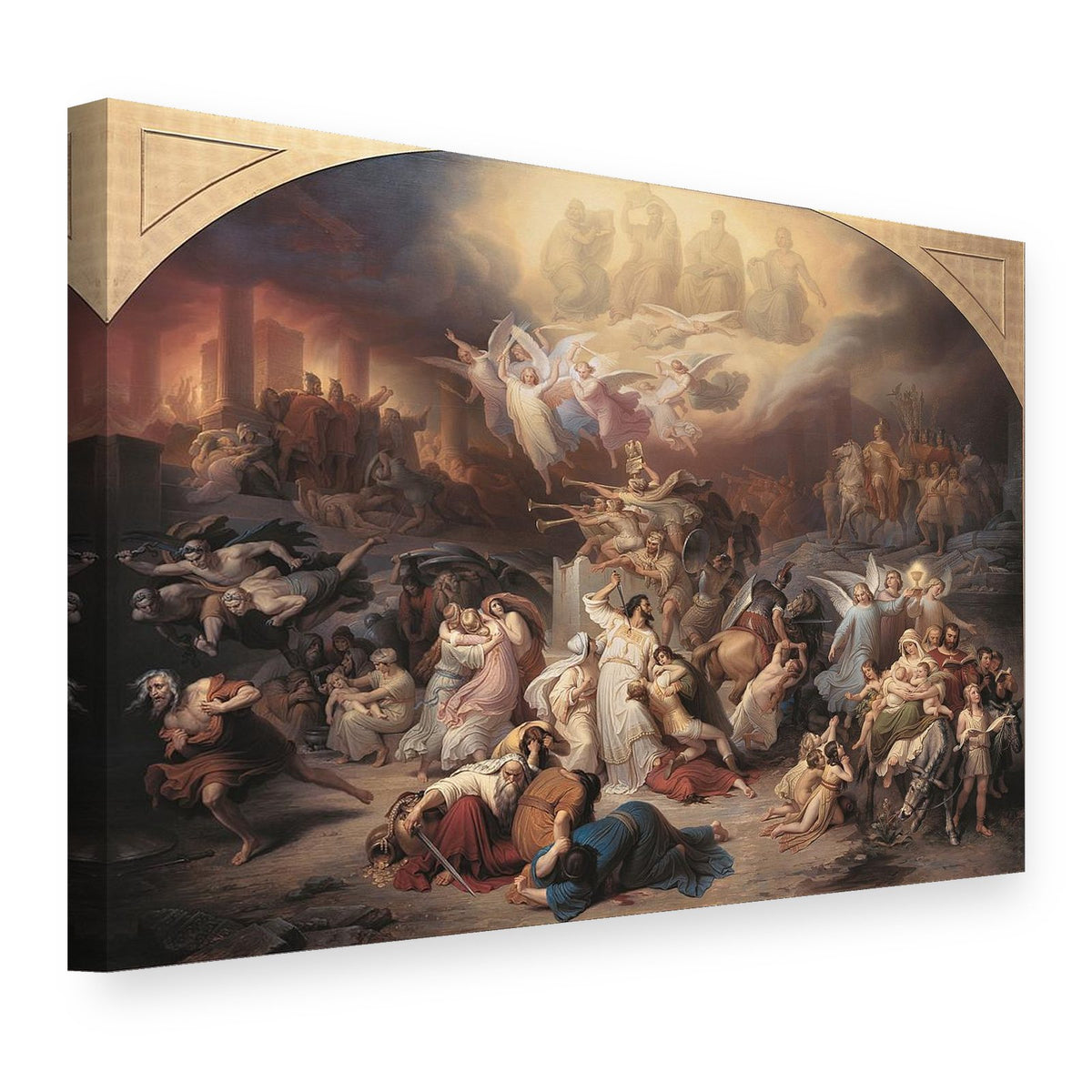 Quadro su tela La distruzione di Gerusalemme da parte di Tito – Wilhelm von Kaulbach, vista 3D