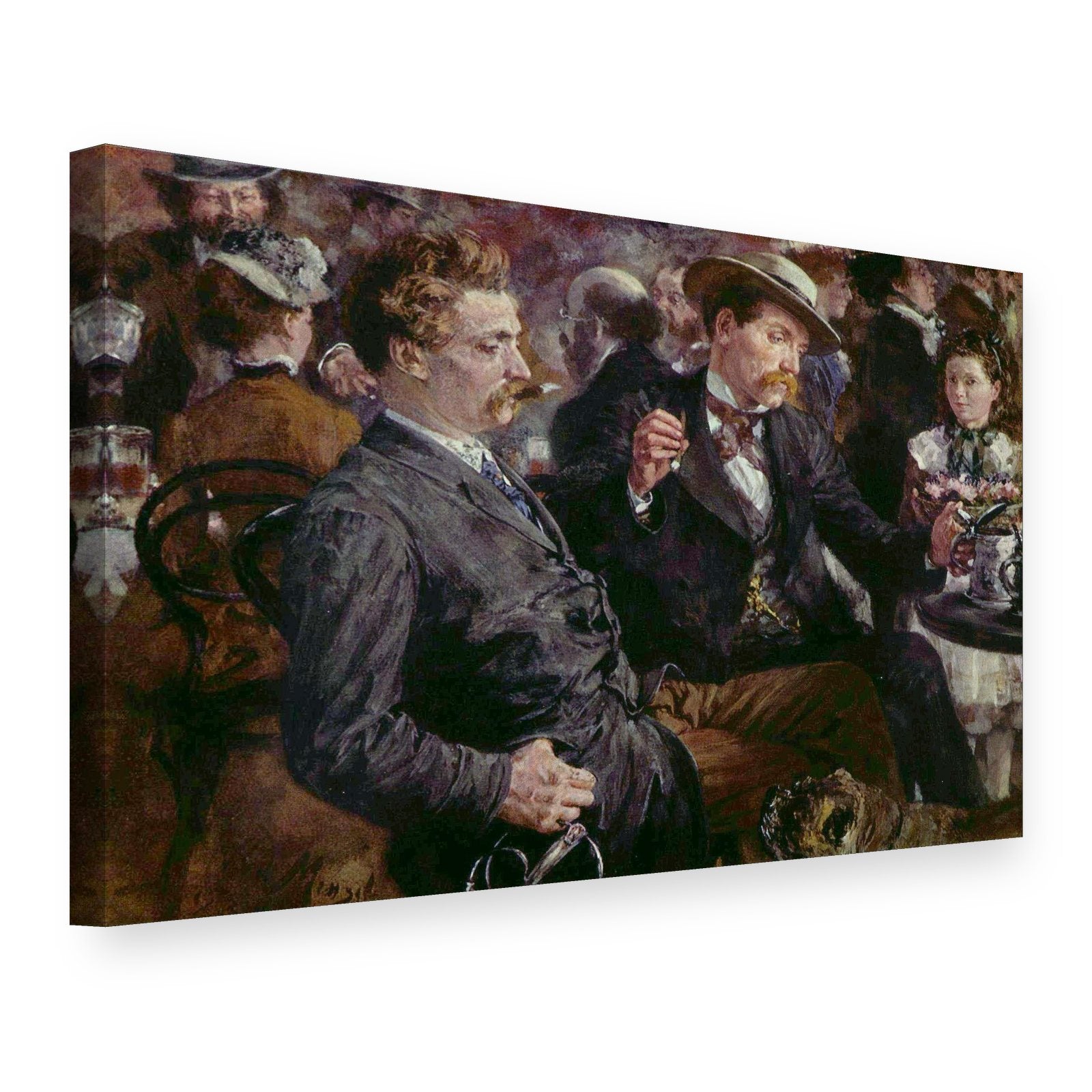 Quadro su tela Nel giardino della birra – Adolph Menzel, vista 3D